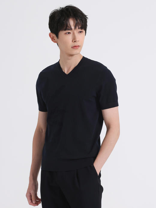 callisto藏青天丝混纺T恤 SSTSS060C 商品图1