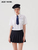 YKYB 23SS复古学院风短款衬衫女撞色领带可拆卸上衣休闲百搭潮 商品缩略图2