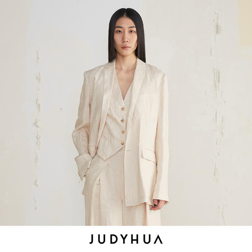 JUDYHUA 麻质极简设计款马甲 商品图2