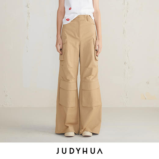 JUDYHUA 口袋设计款工装直筒裤 商品图0