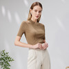 EITIE爱特爱夏新款设计感镂空修身显瘦舒适百搭纯色短袖针织衫B2301108 商品缩略图4