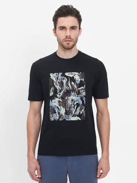 callisto藏青全棉短袖T恤  SRTSS031C