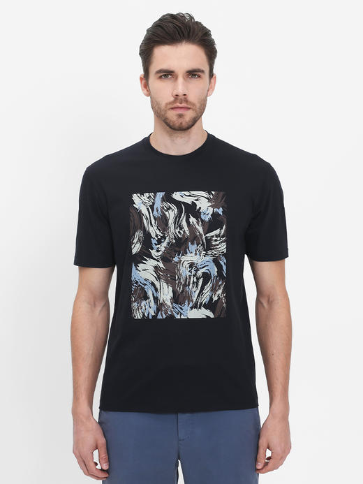 callisto藏青全棉短袖T恤  SRTSS031C 商品图0