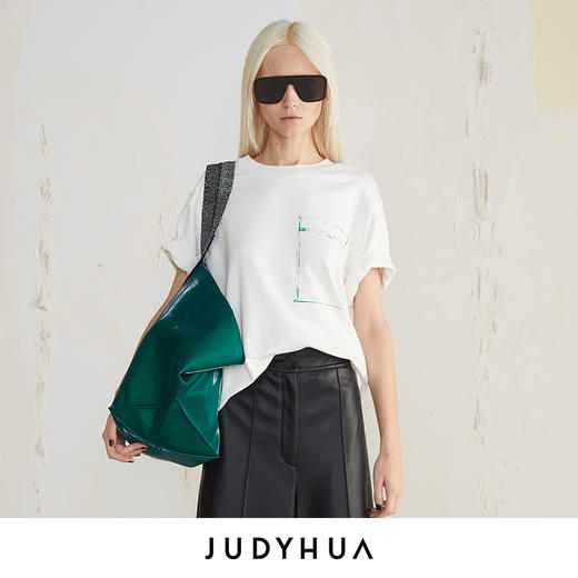 JUDYHUA 口袋印染线条设计款T恤 商品图0