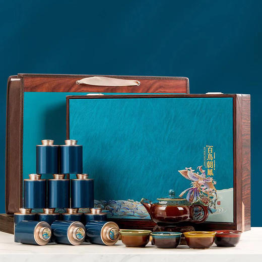 「百鸟朝凤礼盒装」茶叶礼盒装 铁观音大红袍乌龙茶金骏眉红茶饮 商品图1