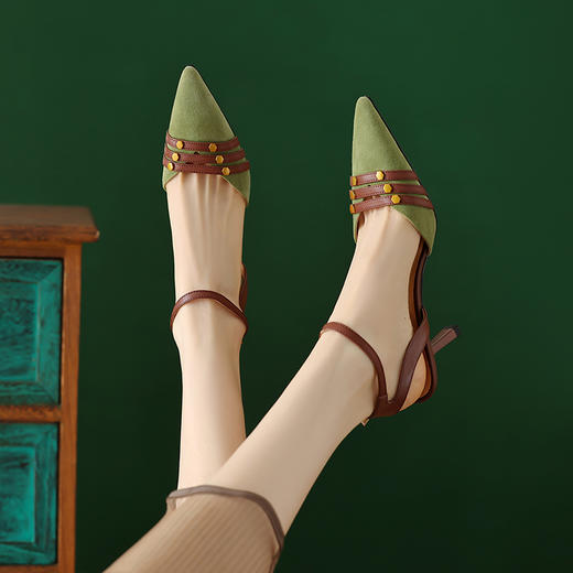 夏季新款，里外全皮包头细跟凉鞋YX-A912 商品图3