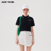 YKYB 23SS棉氨混纺宽松撞色字母短袖polo衫学院风休闲短袖T恤女 商品缩略图0
