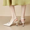 牛皮尖头显瘦配裙子高跟鞋，一字扣带细跟包头后空凉鞋DB-M5579 商品缩略图3