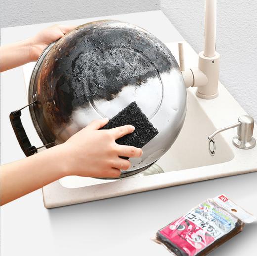 日本LEC金刚砂魔力擦刷3片装锅底黑垢蹭锅底神器除锈清洁海绵擦碗 商品图4