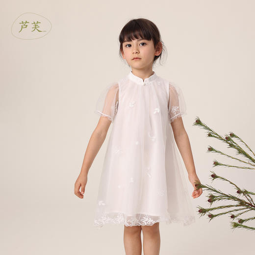 【马克珍妮 芦芙】新款夏装 中国风刺绣网纱连衣裙230725 商品图0