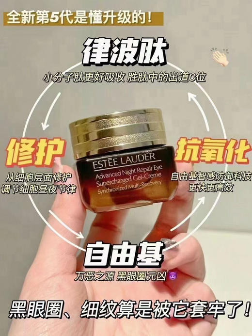 雅诗兰黛 小棕瓶眼霜 15ml 送15ml 抗蓝光 （3*5ml） 商品图4