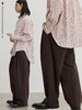 CryingCenter垂坠利落剪裁多褶西装裤西裤长裤 巧克力棕 哭喊中心 商品缩略图0