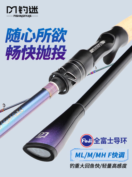 钓迷兰溪泛用路亚竿杆远投鲈鱼鳜鱼直柄枪柄钓鱼竿富士导环M抛竿 商品图0