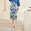 剩S/M 米思阳2025夏季新款时尚优雅印花半身裙气质大方修身一步裙3581 商品缩略图0