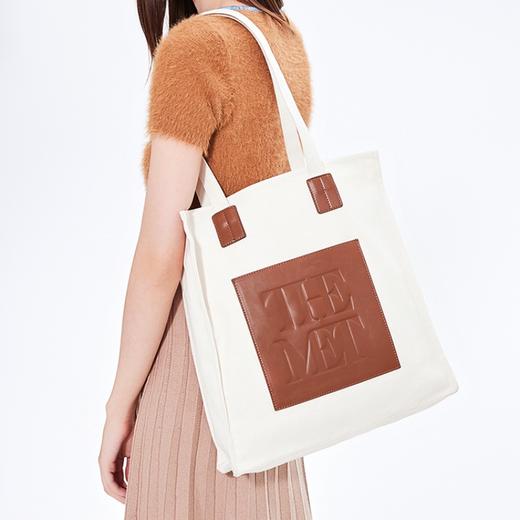 大都会艺术博物馆logo系列简约时尚托特包百搭帆布单肩包 商品图2