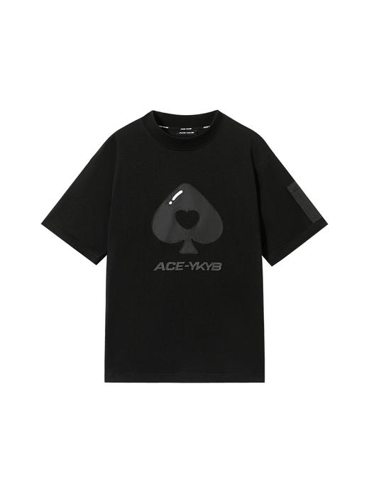 YKYB 23SS黑桃贴布字母短袖T恤爱心重磅廓形宽松休闲上衣潮流夏 商品图4