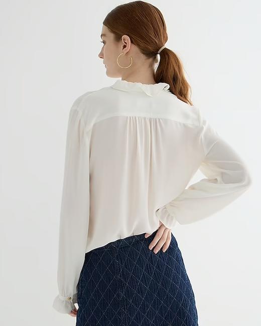 Jcrew轻奢牌 女士甜美浪漫风 雪纺衬衫 额外5折只要￥298 商品图2