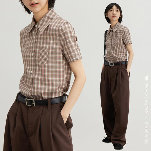 CryingCenter 可盐可甜的法式简约复古千禧格子衬衫 哭喊中心 商品图0