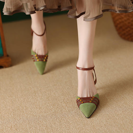 夏季新款，里外全皮包头细跟凉鞋YX-A912 商品图1