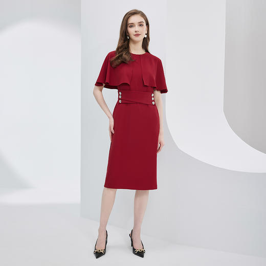 RF8C2斯尔丽瑟俪2023春夏新款时尚修身显瘦款披肩式连衣裙 商品图3