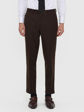 callisto咖棕重磅全羊毛西裤 FRBWP046C