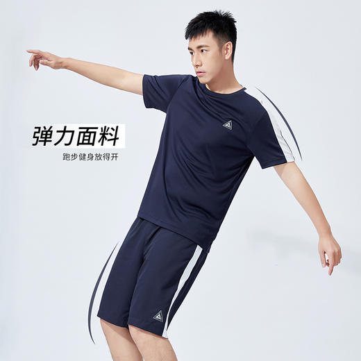 【两件套】男子运动套装夏季户外跑步男式t恤短裤休闲套装 商品图4