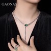 GAONAS 坠链均925银锆石 高纳仕 轻奢复古绿蛇骨项链GX046166 商品缩略图4