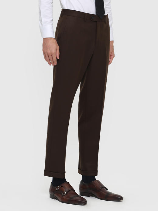 callisto咖棕重磅全羊毛西裤 FRBWP046C 商品图1