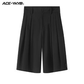 YKYB 23SS简约风廓形西装短裤百搭高腰五分裤休闲宽松阔腿裤子潮