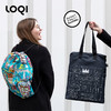 德国LOQI x 巴斯奎特 时尚环保双肩束口包/双面  BP.JB.CR皇冠&头骨 里外两用抽绳 单肩手提文艺运动旅行轻便 商品缩略图4
