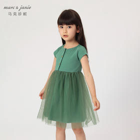 马克珍妮宝宝夏装 女童薄款针织网纱连衣裙 儿童裙子220808