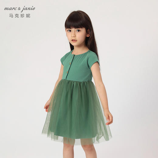 马克珍妮宝宝夏装 女童薄款针织网纱连衣裙 儿童裙子220808 商品图0