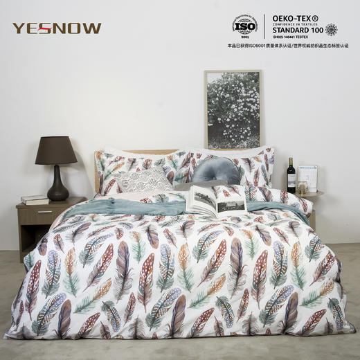 60S贡缎印花四件套-零光片羽 商品图0