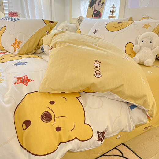 【床上用品】迪士尼纯棉四件套卡通全棉床单被罩床笠床上三件套被套 商品图0