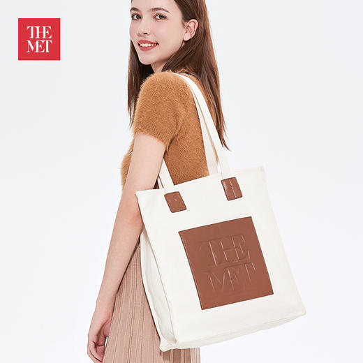 大都会艺术博物馆logo系列简约时尚托特包百搭帆布单肩包 商品图0