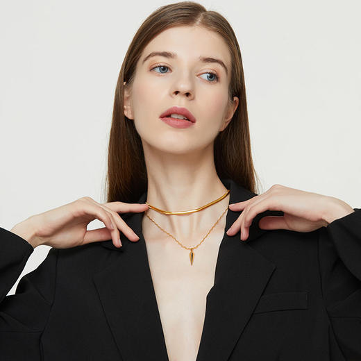 盐岛	尖锥波浪项链 商品图2