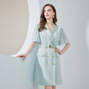 NF874斯尔丽瑟俪2023夏季新款双排扣收腰显瘦气质修身雪纺飘逸袖连衣裙 商品缩略图0