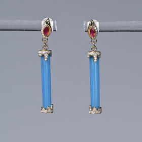 宋元琉璃簪改制耳环