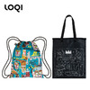 德国LOQI x 巴斯奎特 时尚环保双肩束口包/双面  BP.JB.CR皇冠&头骨 里外两用抽绳 单肩手提文艺运动旅行轻便 商品缩略图0