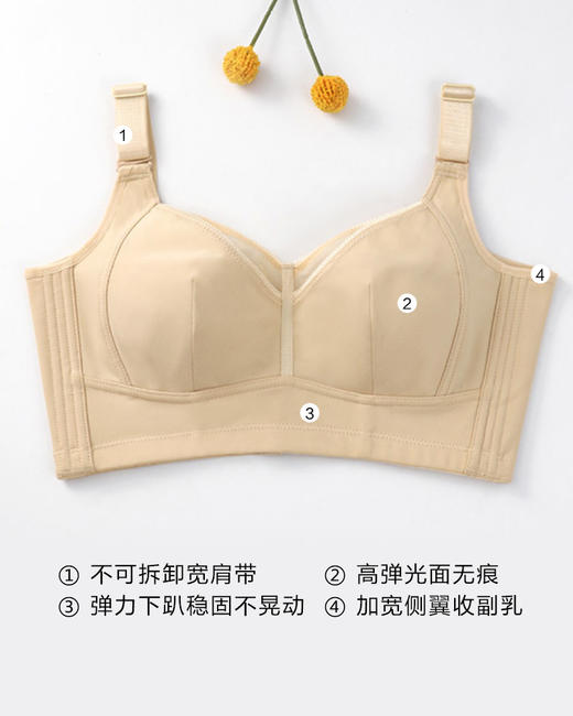 大胸显小，无痕光面，无光圈，舒适显瘦，紧实胸部，高弹无痕光面文胸 商品图1