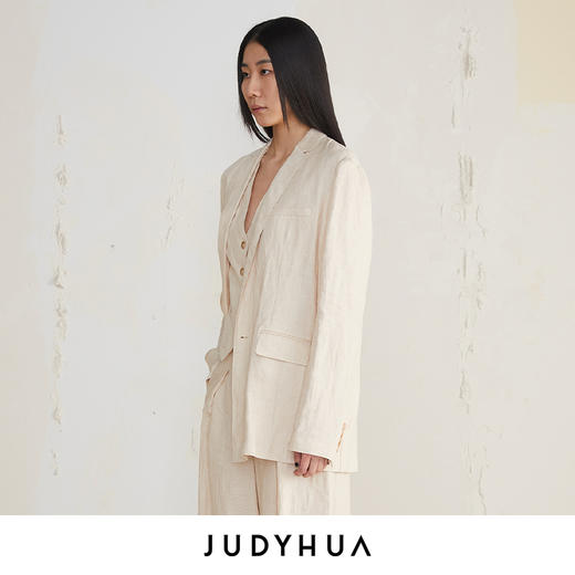 JUDYHUA 麻质极简口袋设计款西装 商品图1