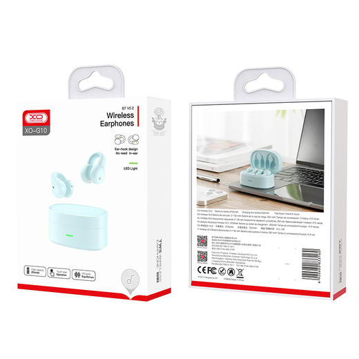 耳环空气传导TWS蓝牙耳机XO-G10黑色、白色、蓝色 商品图5