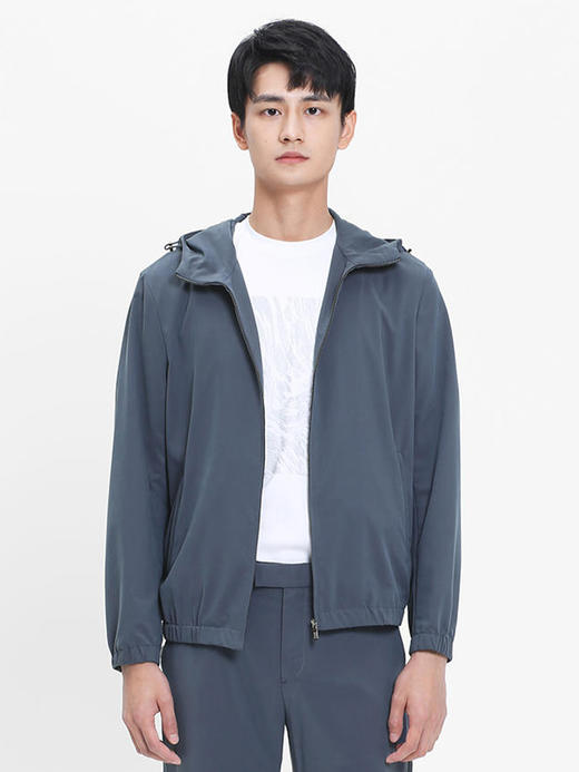 callisto蓝色砂洗亲肤莫代尔连帽夹克  SRFEJ096Y 商品图1
