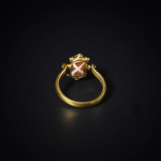 镶蚀红玉髓“∞”纹戒指 商品图2