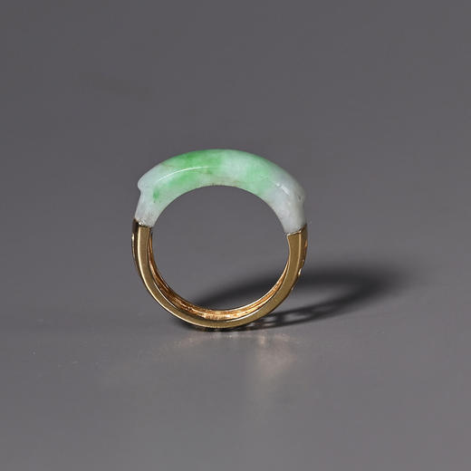 清代翡翠戒面“长富贵”金戒指 商品图1