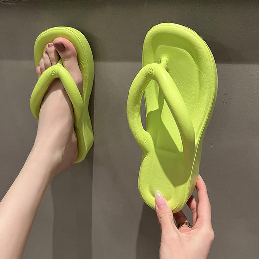 【ins百搭！厚底人字拖】夏季EVA坡跟厚底人字拖女防滑软底夹趾沙滩度假凉拖鞋女 商品图7