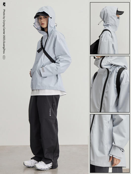 CryingCenter 城市机能斜门襟造型轻户外冲锋衣外套日常通勤徒步 商品图4