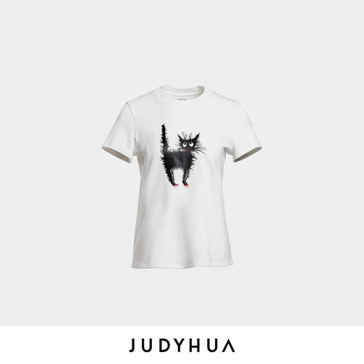 JUDYHUA 炸毛猫设计款T恤 商品图3