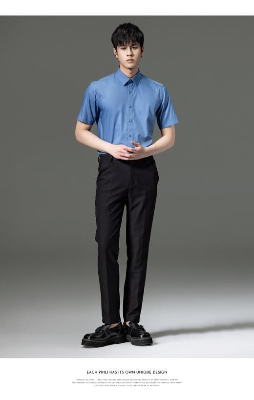 PINLI品立2023夏季新款纯色商务短袖衬衫竹纤维男士上衣休闲衬衣GD232113293——GDV232113293 商品图12