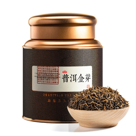 「两罐礼袋装！普洱金芽」云南普洱茶熟茶勐海班章宫廷普洱熟茶250g礼盒装茶饮 商品图4